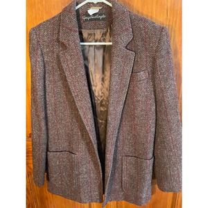 Vintage Giorgio Saint Angelo Brown Wool Blazer Burgundy Stripe EUC sz.S/M